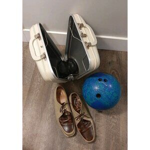 BRUNSWICK White Crown Hard Clam Shell Carrying Case Bowling Ball Bag With Shoes